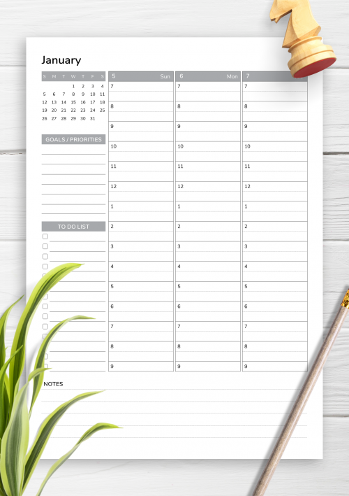 Two-Page Weekly Planner - Download Printable PDF