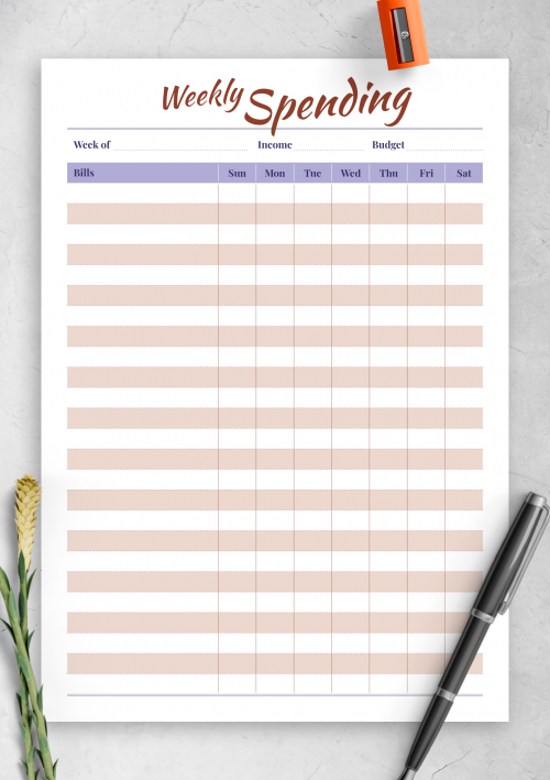 Printable Budget Planner for Weekly, Fortnightly, and Monthly Use