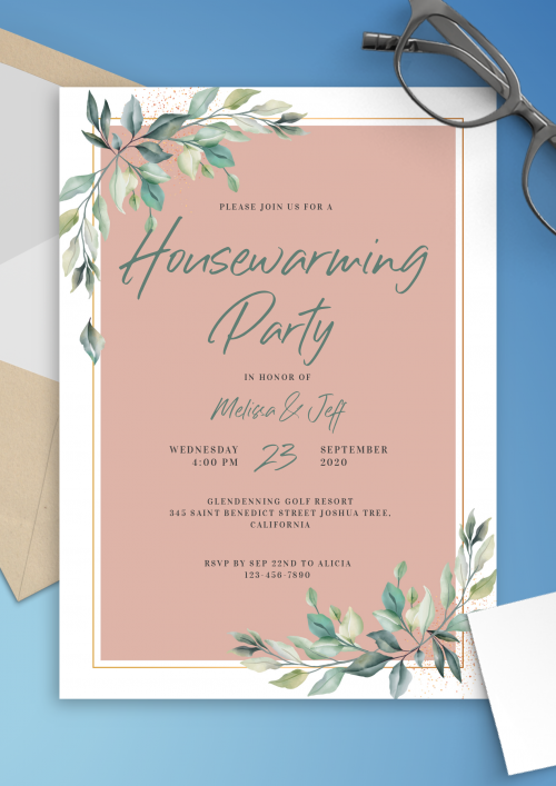 Housewarming Invitations - Download PDF or Order printed