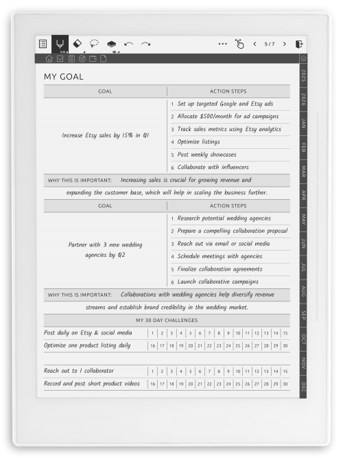 Supernote Goal Planner - Portrait Contrast Theme