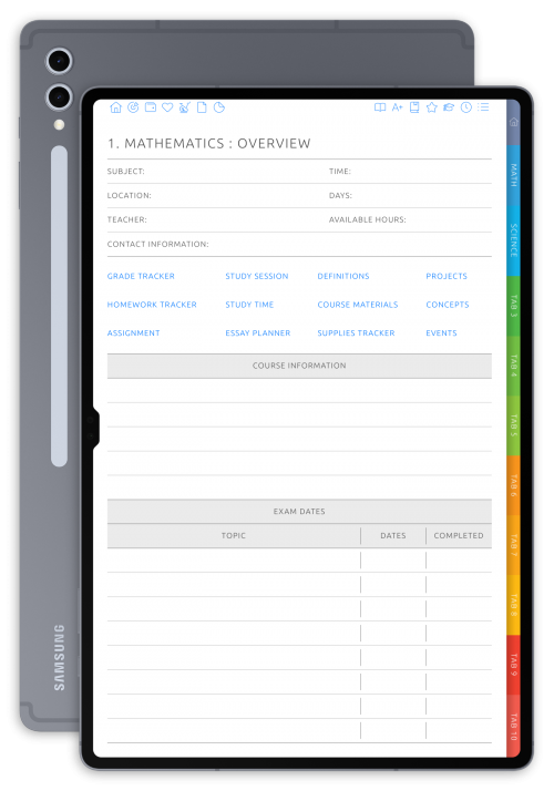 Customizable Digital Student Planner - Landscape Original Theme