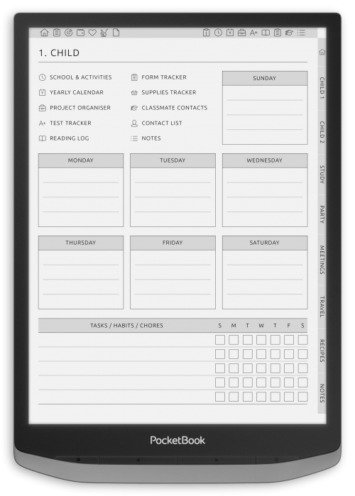 PocketBook - Mom's Planner - Portrait Contrast Theme