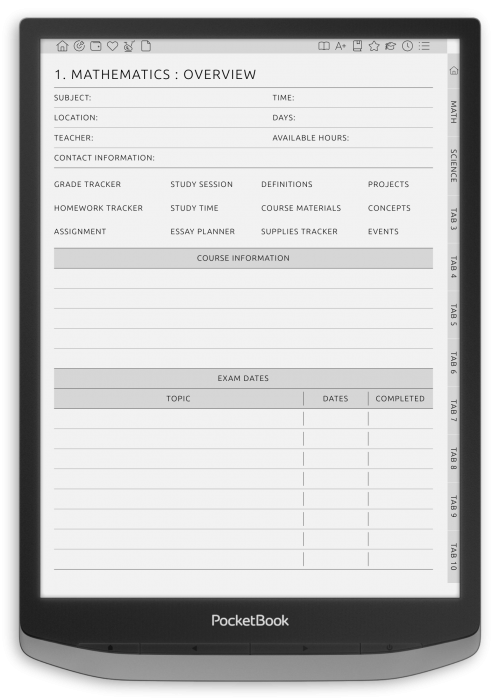 PocketBook - Student Planner - Portrait Contrast Theme