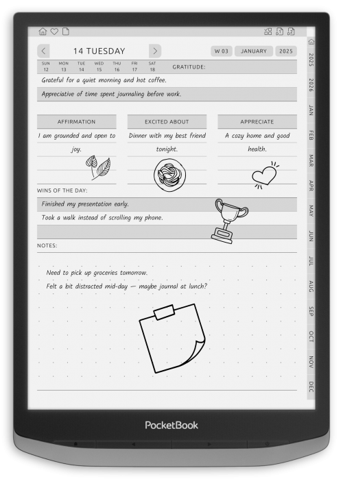 PocketBook - Daily Gratitude Planner - Portrait Contrast Theme