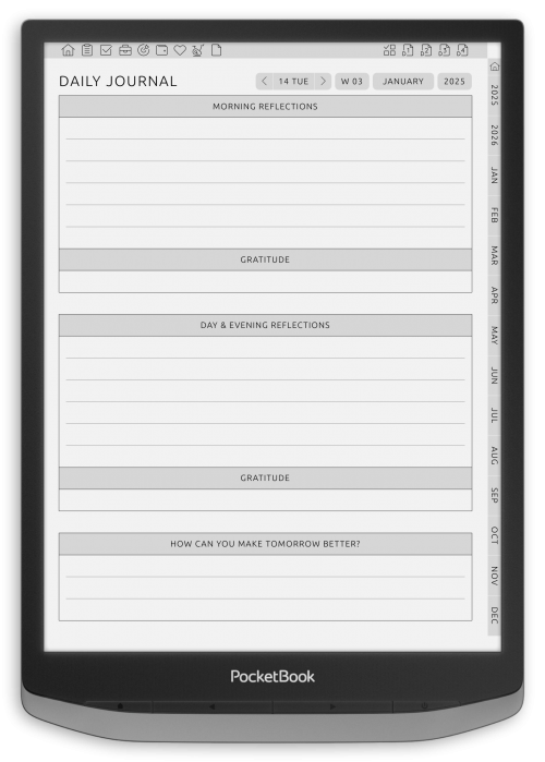 PocketBook - Daily Journal - Portrait Contrast Theme