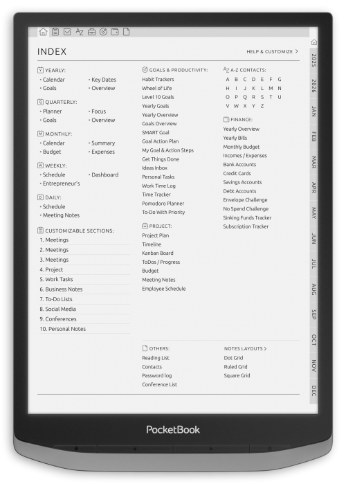PocketBook - Business Planner - Portrait Contrast Theme
