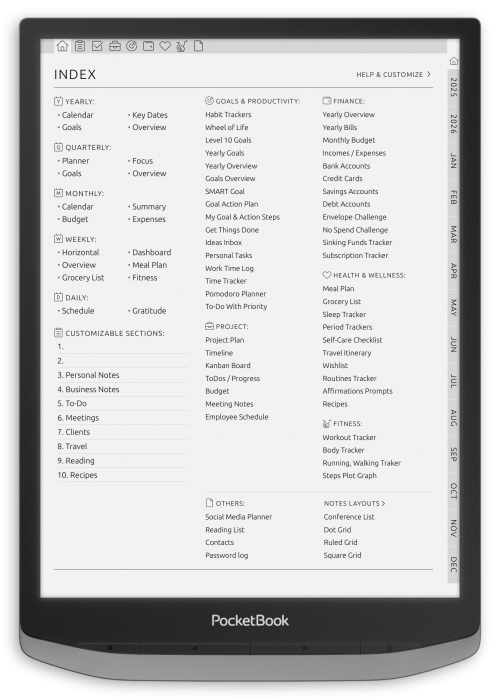 PocketBook - Ultimate Planner - Landscape Contrast Theme
