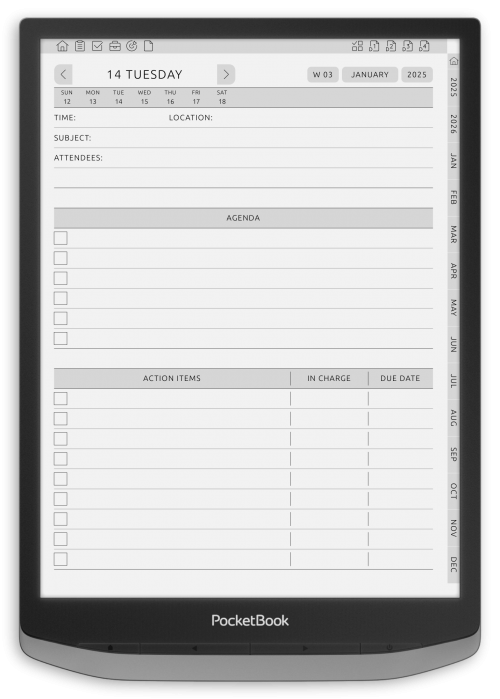 PocketBook - Meeting Notes - Portrait Contrast Theme