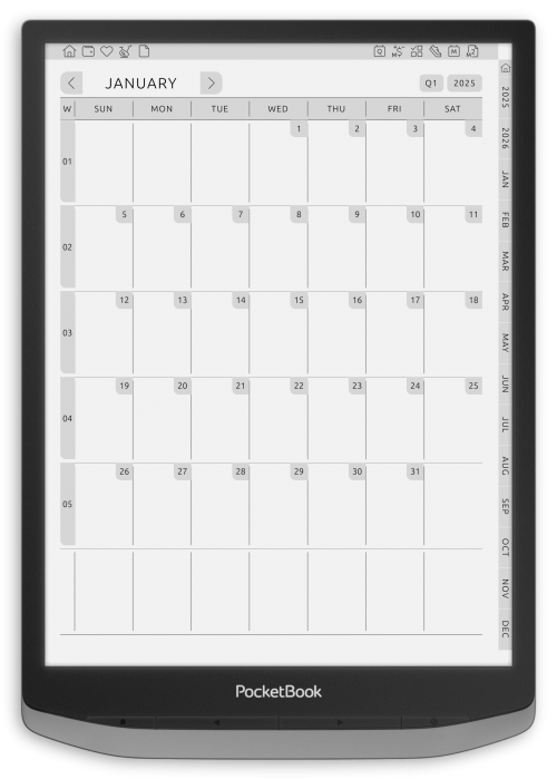 PocketBook - Monthly Planner - Portrait Contrast Theme