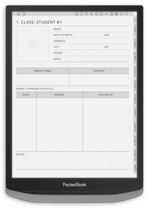 PocketBook - Teacher Planner - Portrait Contrast Theme