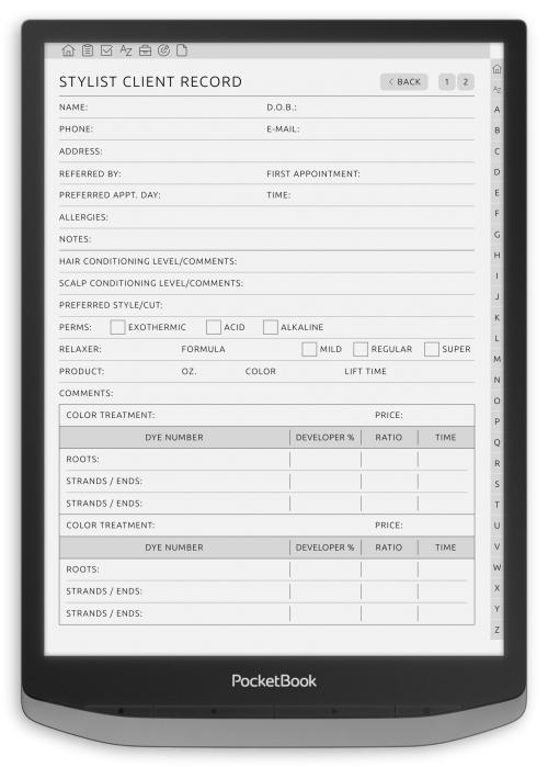 PocketBook - Client Record Book - Portrait Contrast Theme