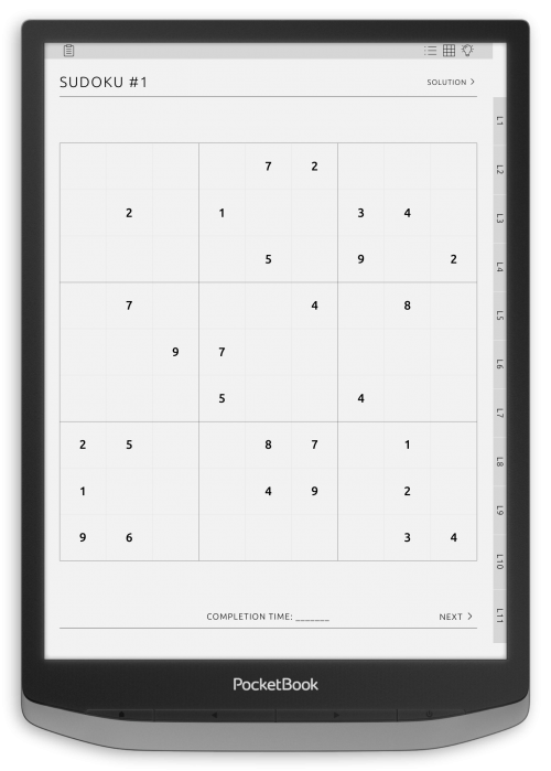 PocketBook - Sudoku Puzzles - Portrait Contrast Theme