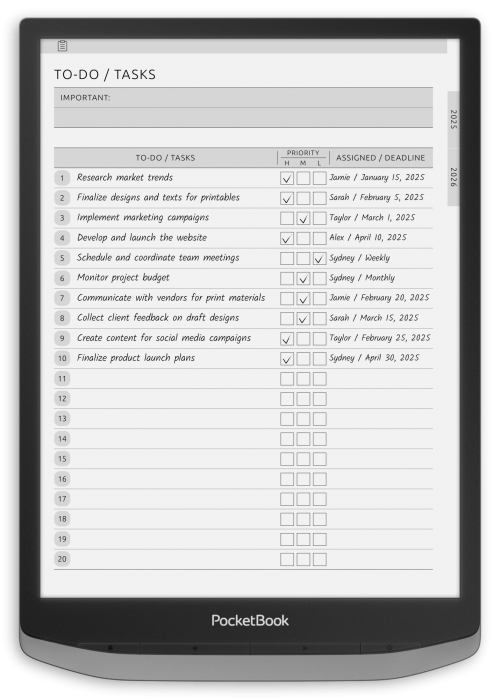 PocketBook - Custom Section Book - Portrait Contrast Theme
