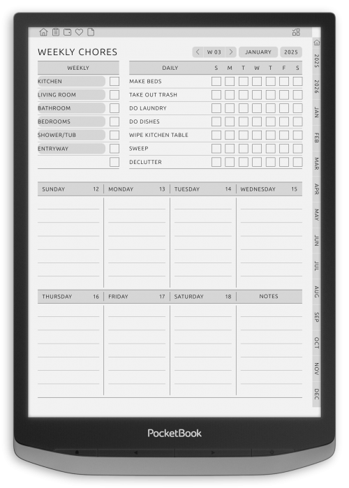 PocketBook - Household &amp; Cleaning Planner - Portrait Contrast Theme