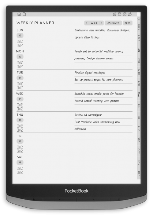 PocketBook - Weekly Journal - Portrait Contrast Theme