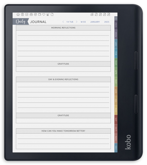 Kobo - Daily Journal - Portrait Contrast Theme