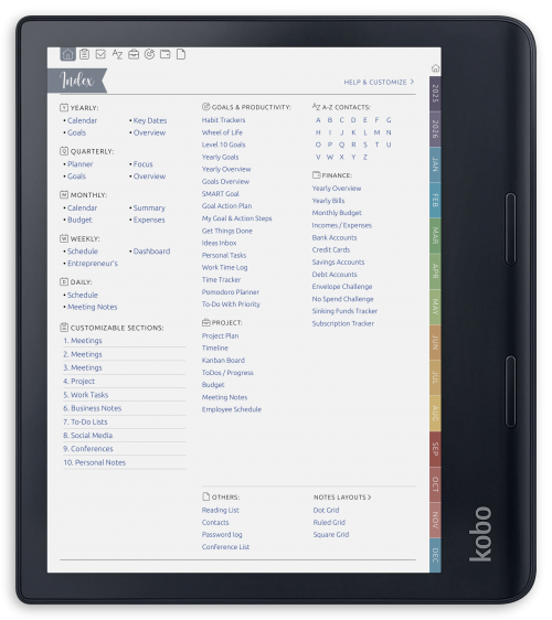 Kobo - Business Planner - Portrait Contrast Theme