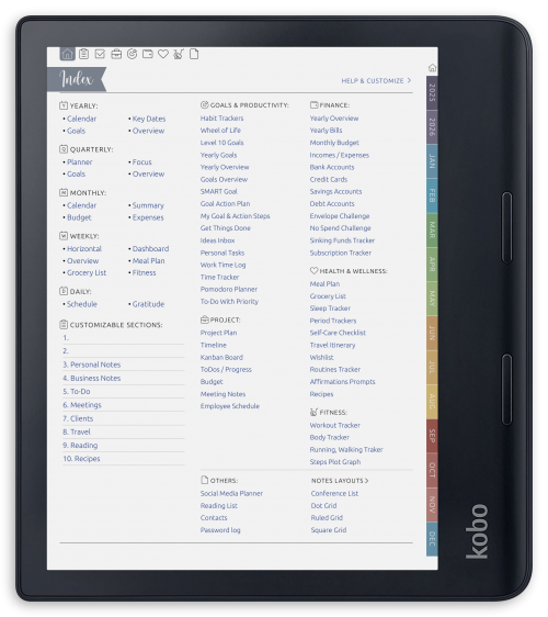 Kobo - Ultimate Planner - Landscape Contrast Theme