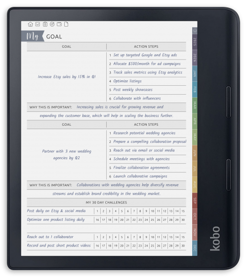 Kobo - Goal Planner - Portrait Contrast Theme
