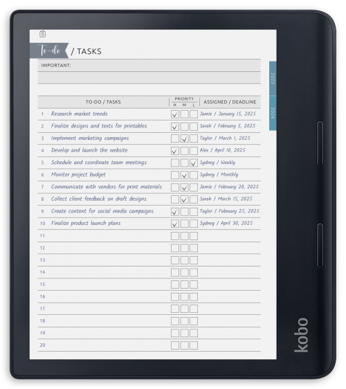 Kobo - Custom Section Book - Portrait Contrast Theme