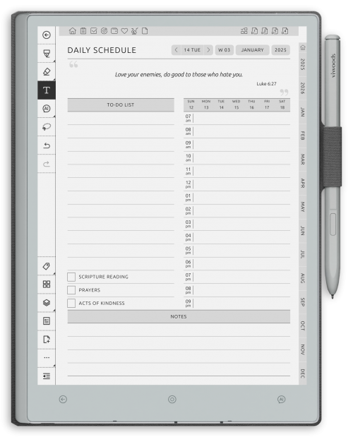 reMarkable Christian Planner - Portrait Contrast Theme