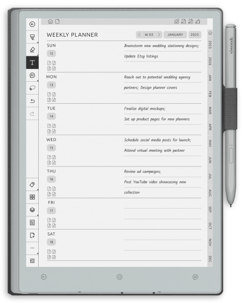 Supernote Weekly Journal - Portrait Contrast Theme