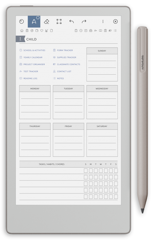 reMarkable Mom's Planner - Portrait Silken Theme