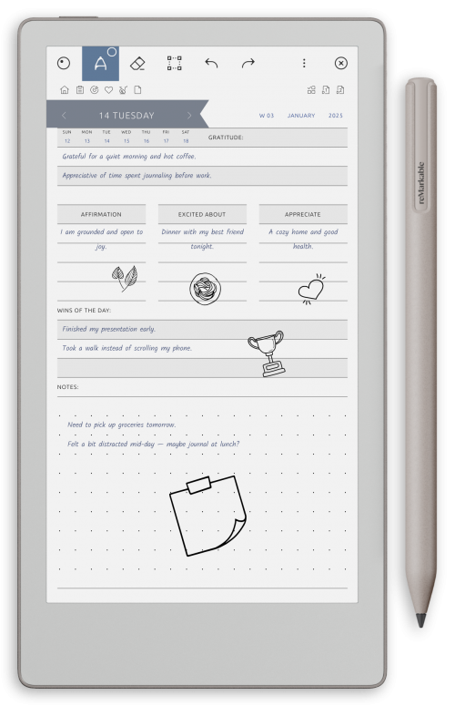 reMarkable Gratitude Planner - Portrait Elegant-Color Theme