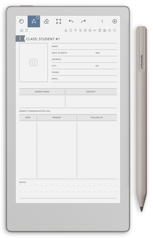 reMarkable Teacher Planner - Portrait Silken Theme