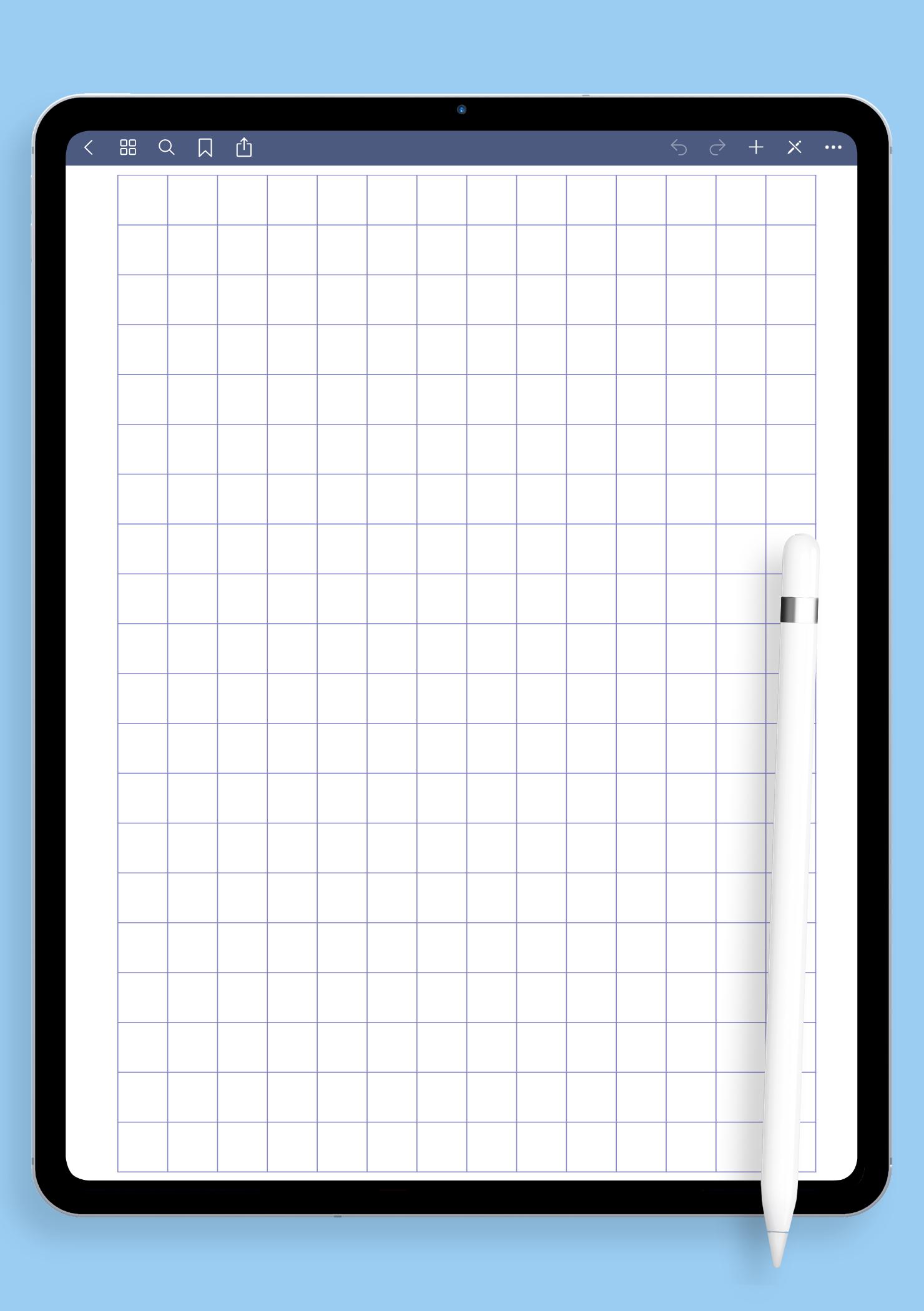 1cm Blue Graph Paper PDF Template - Download Now