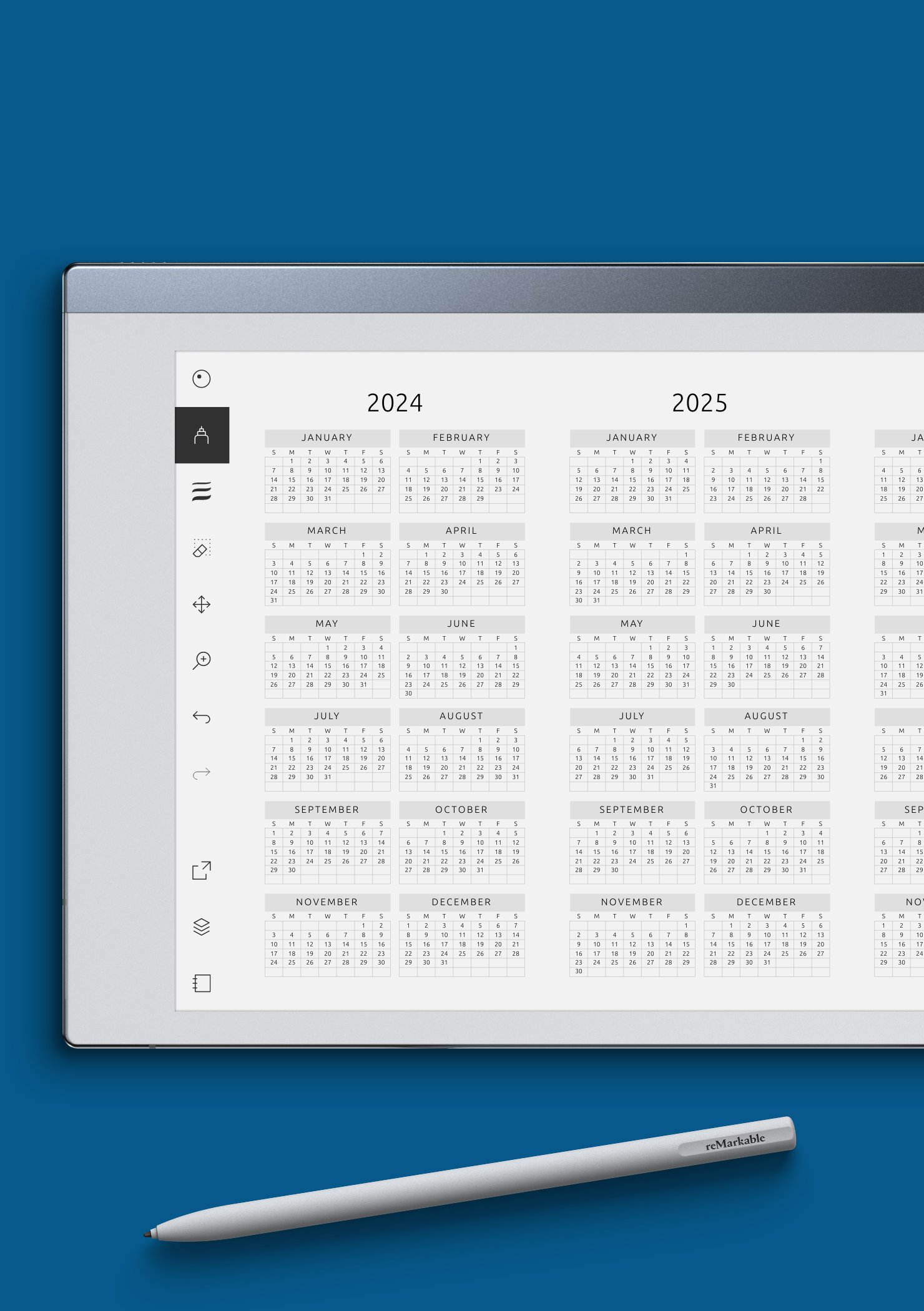 Download Printable 3-year Calendar Template - Original Style ...