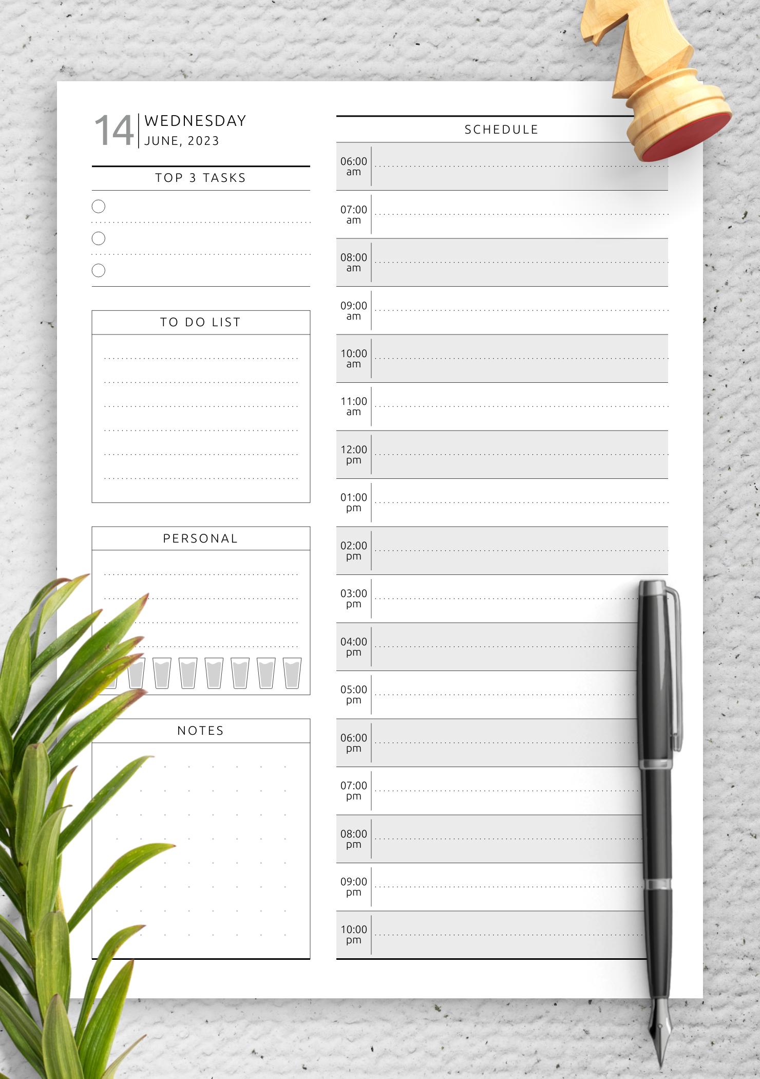 Download Printable Dated Daily Planner - Original Style PDF