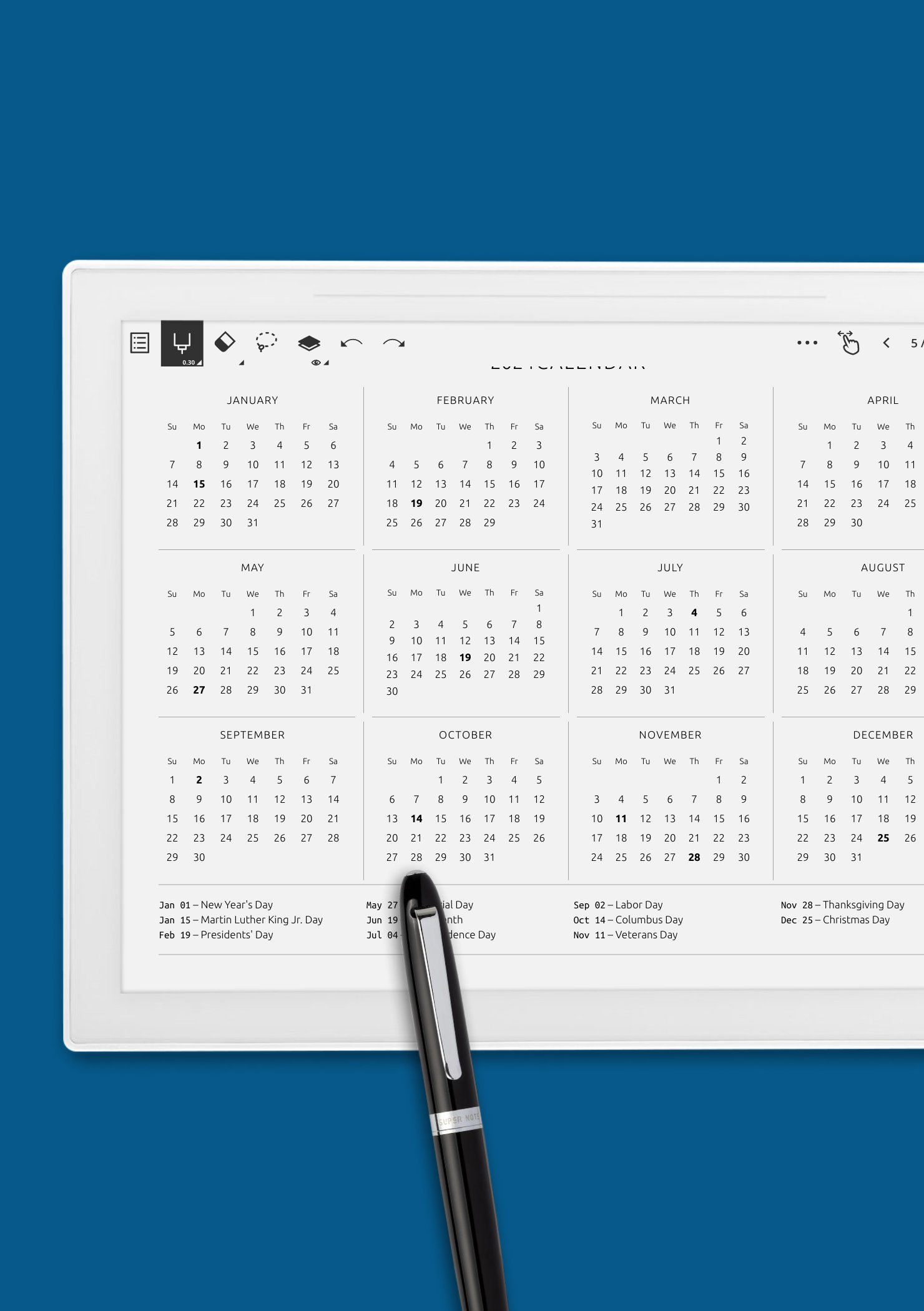 Download Printable 2025 Horizontal Yearly Planner PDF