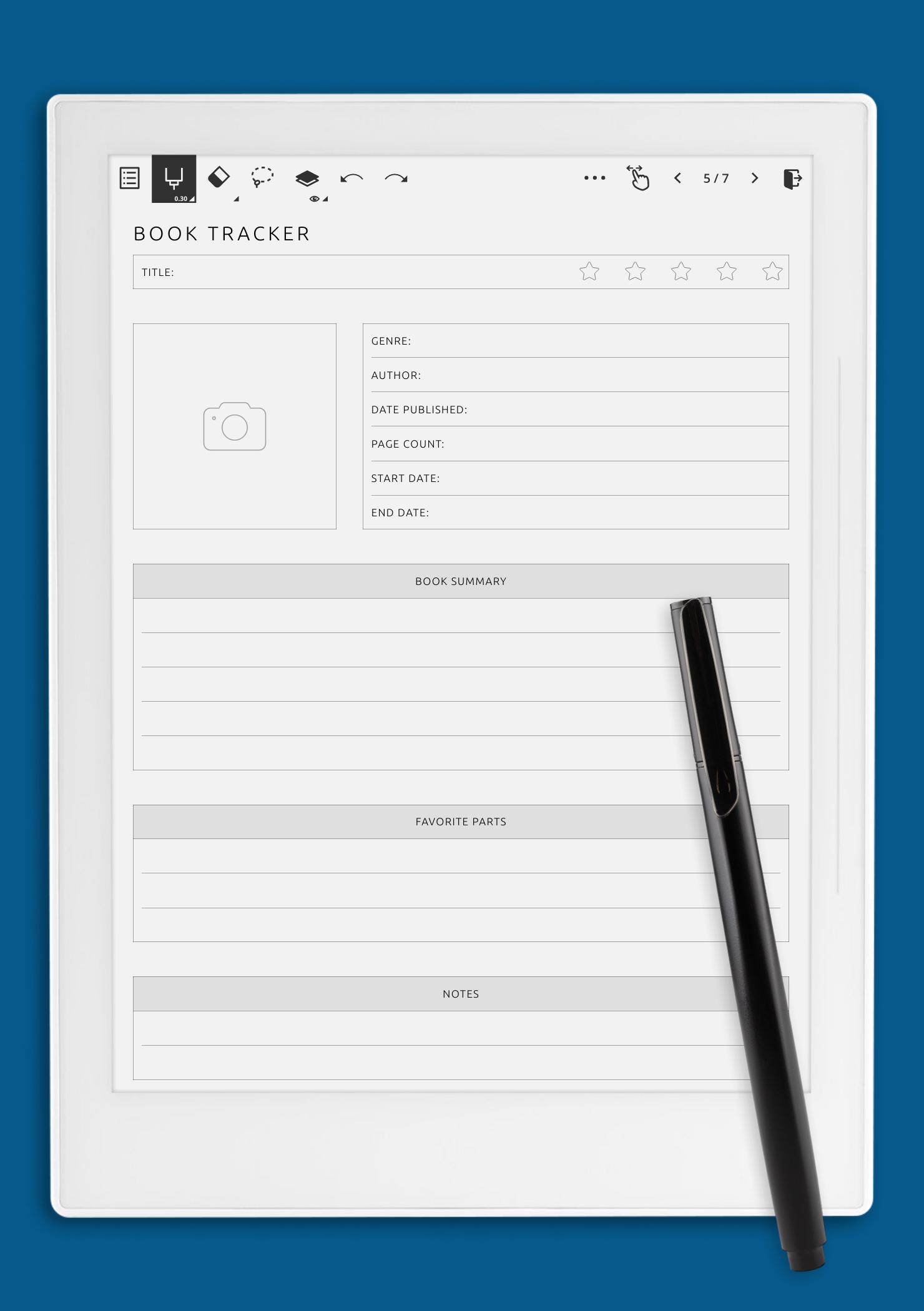 Download Printable Book Tracker Template PDF