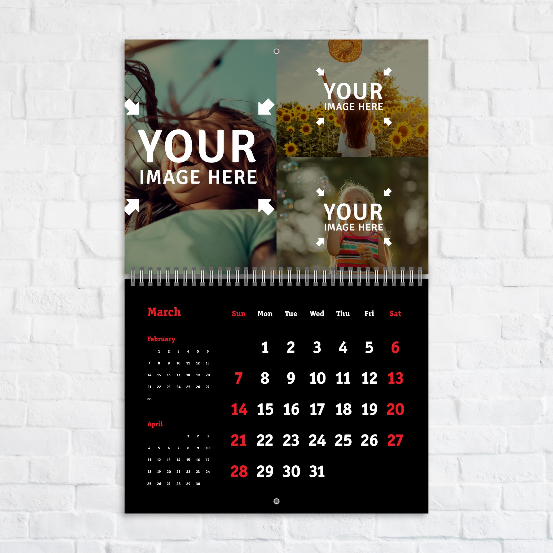 Download Printable Classic Dark Photo Calendar PDF