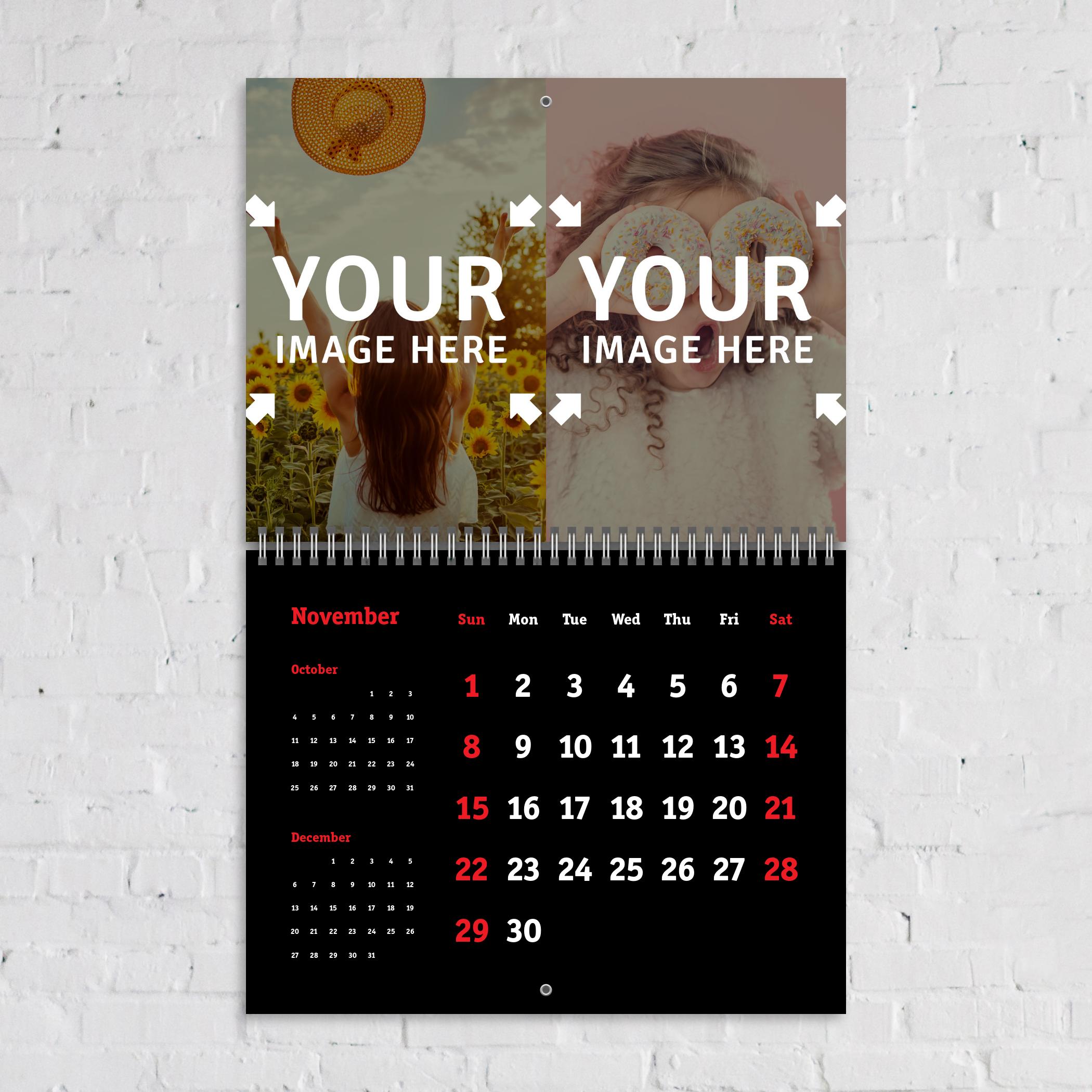 Download Printable Classic Dark Photo Calendar PDF