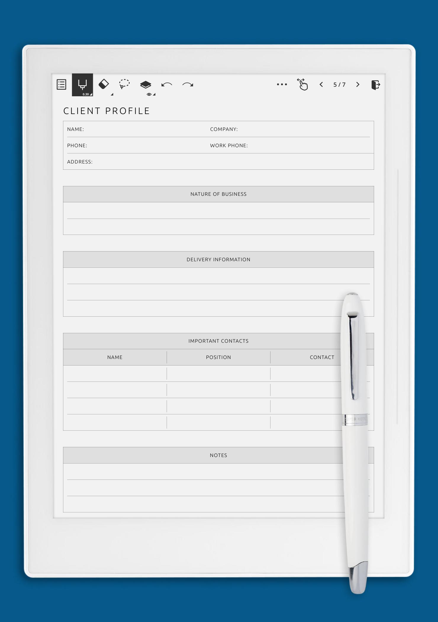 Client Profile Template – Customizable PDF for Easy Tracking