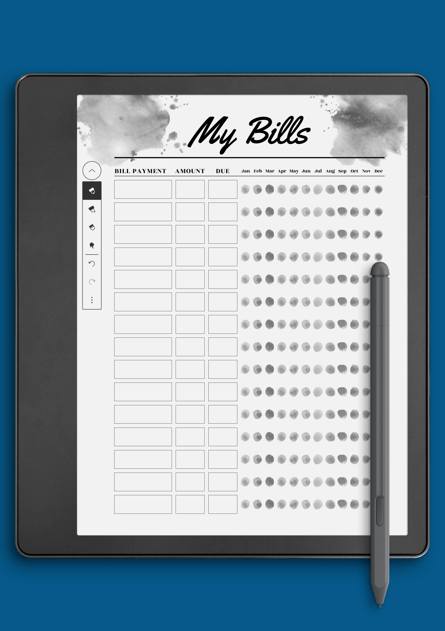 Download Printable Colored Monthly Budget Template PDF