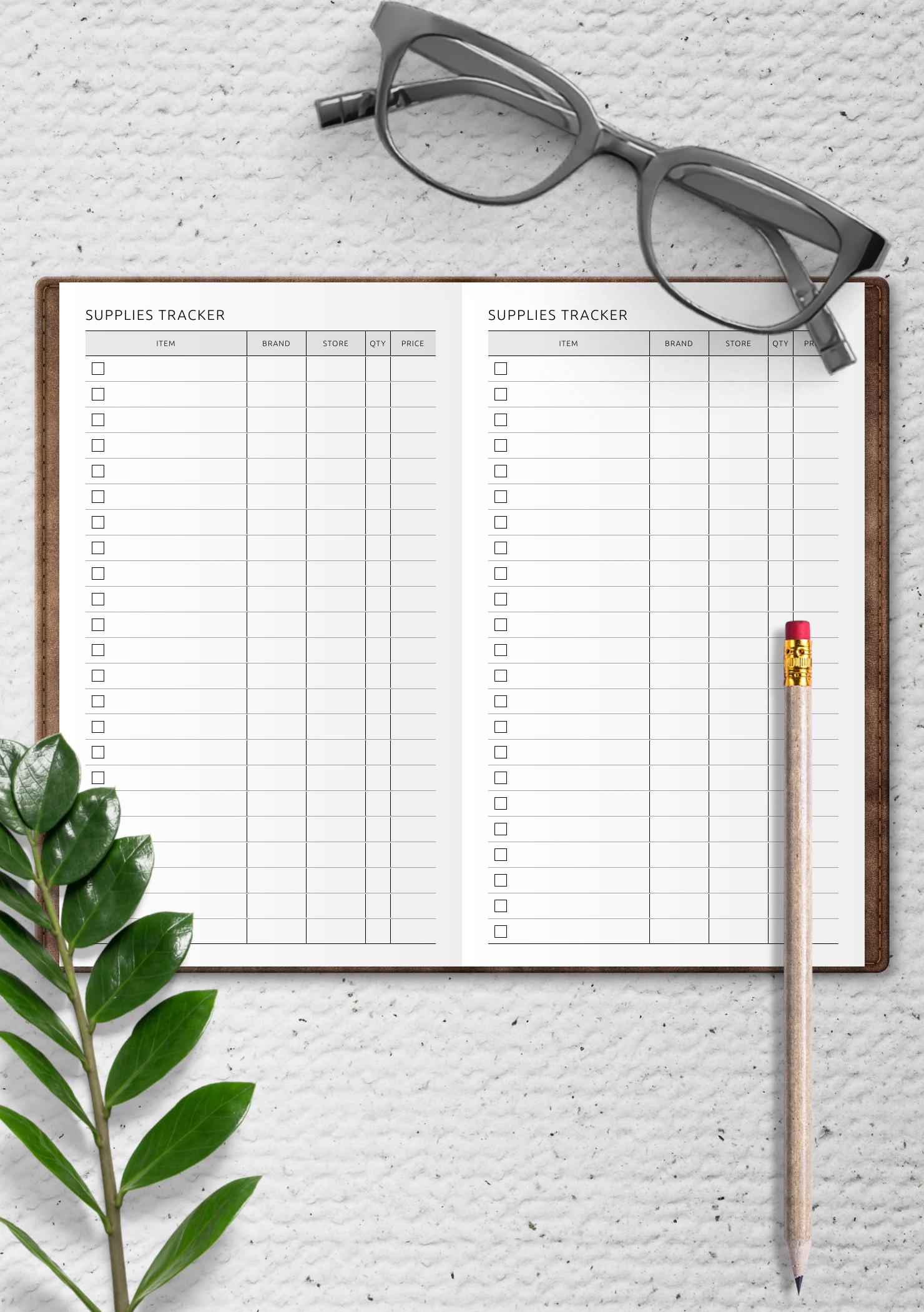 Download Printable Course Supplies Tracker Template PDF