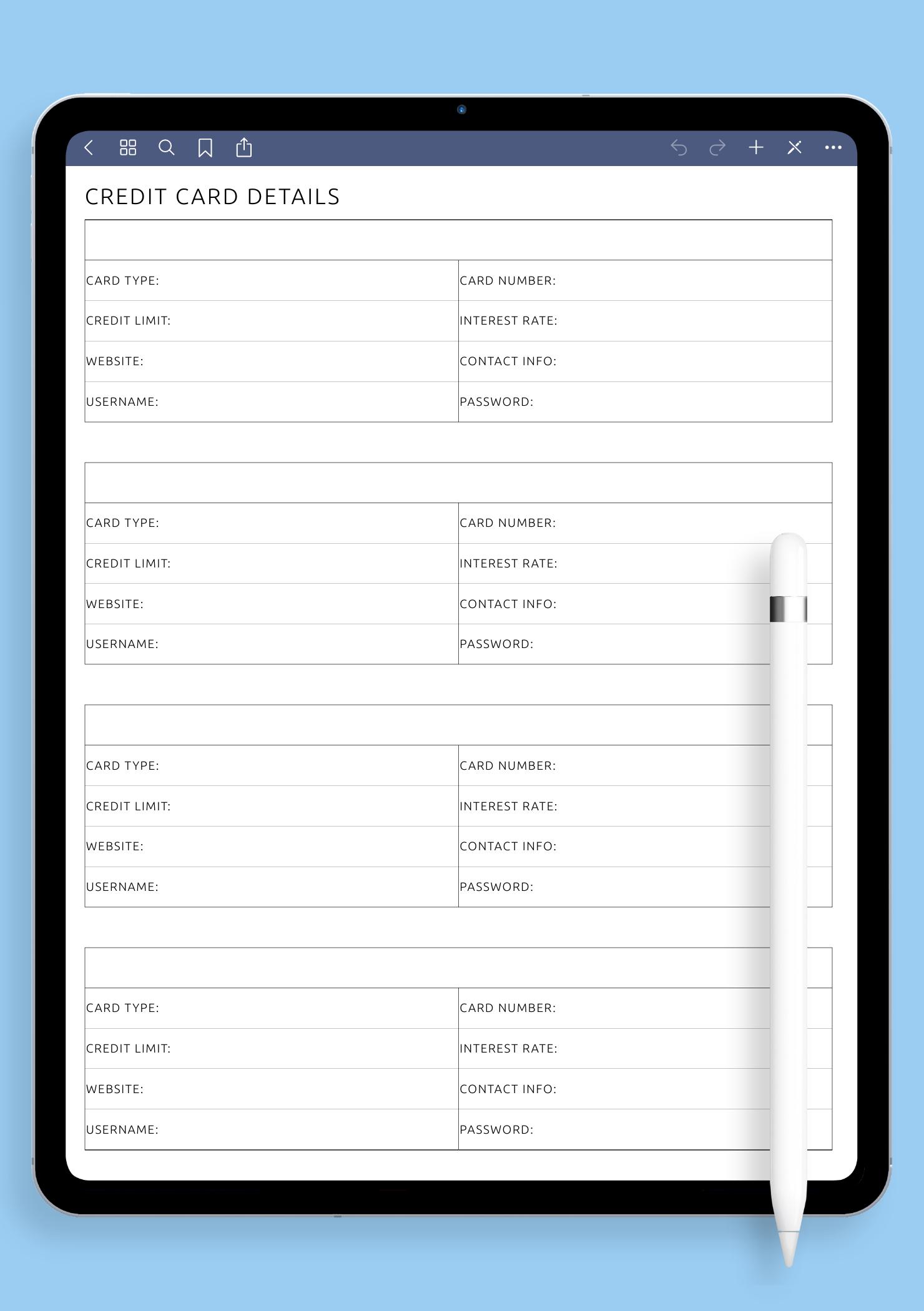 Download Credit Card Details Template PDF Available in Printable or Download Credit Card Details Template PDF Available in Printable or