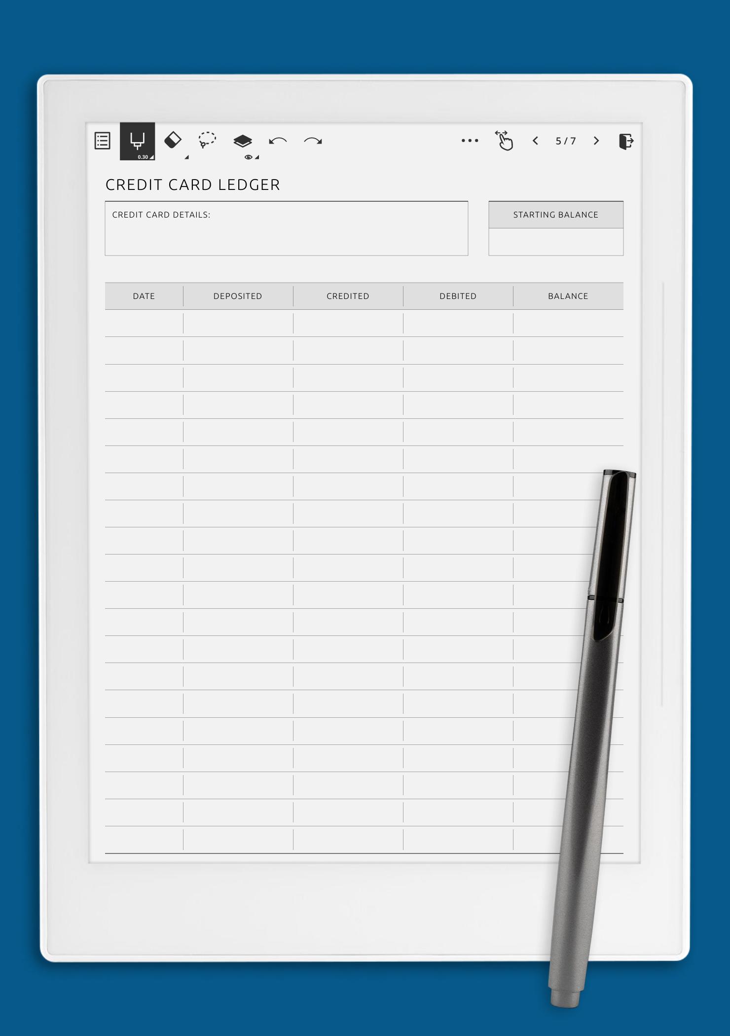 Credit Card Ledger PDF: Get Printable or Digital Template for ...