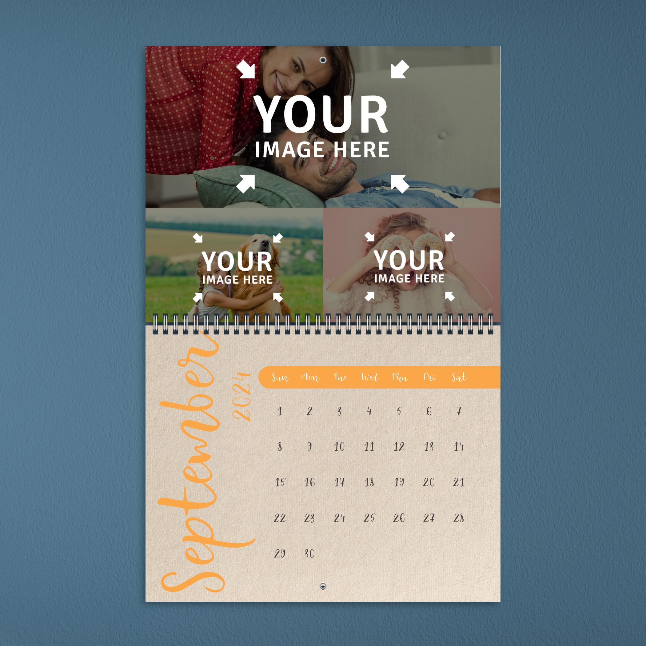 Custom Photo Wall Calendar - Add photos and customize online