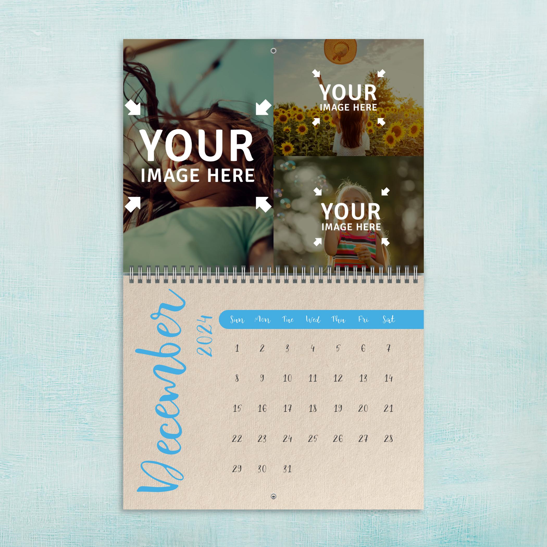 Custom Photo Wall Calendar - Add photos and customize online