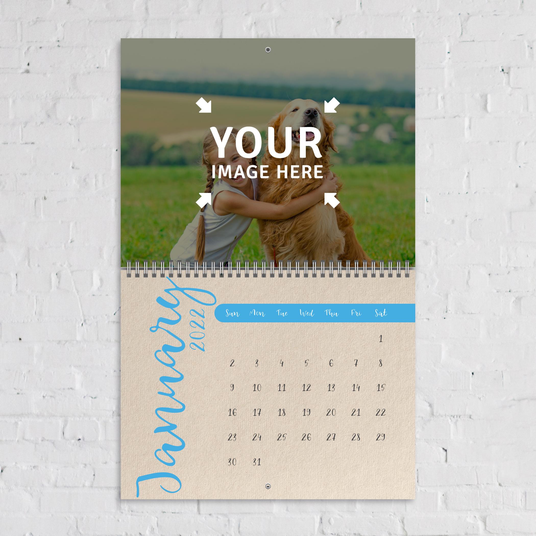 Custom Photo Wall Calendar - Add photos and customize online