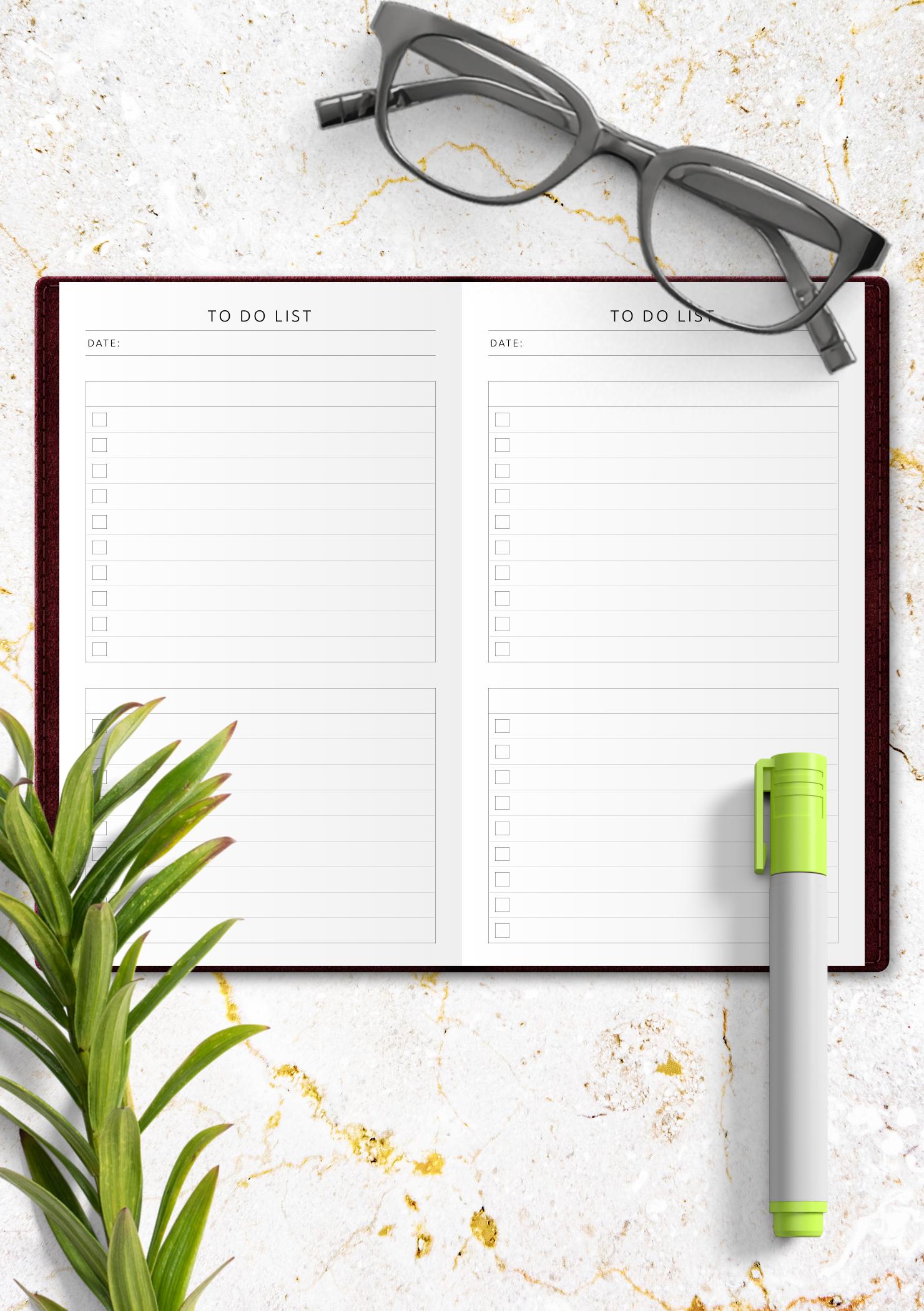 Download Printable Daily To Do List - Original Style PDF