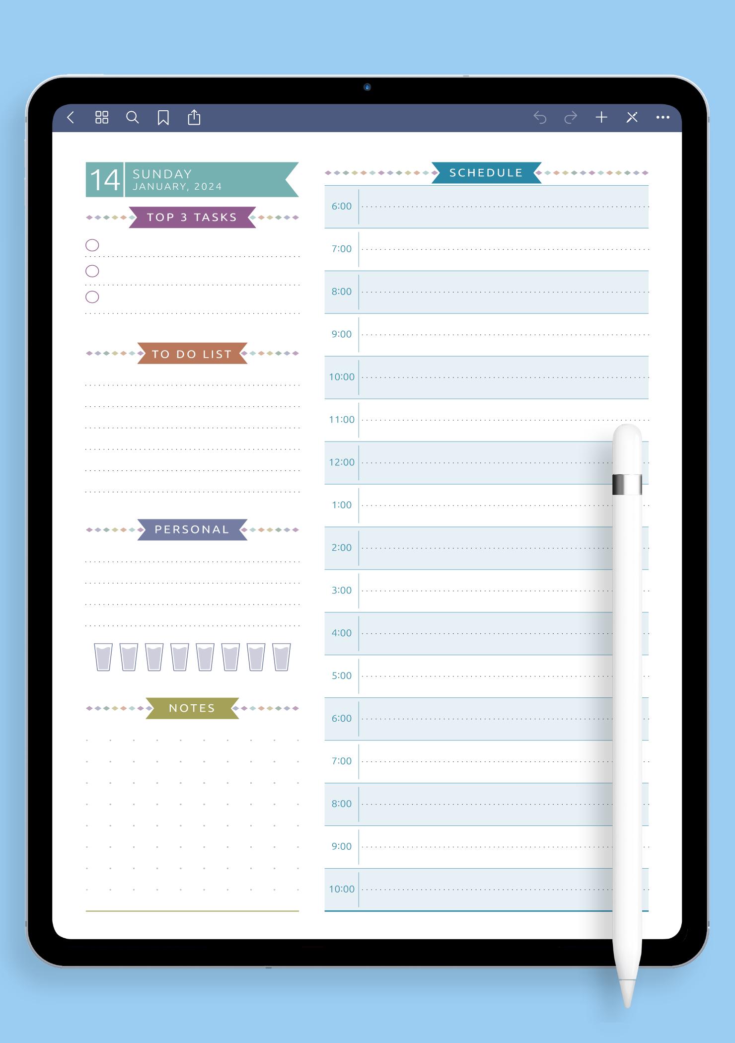 Download Printable Dated Daily Planner - Casual Style PDF