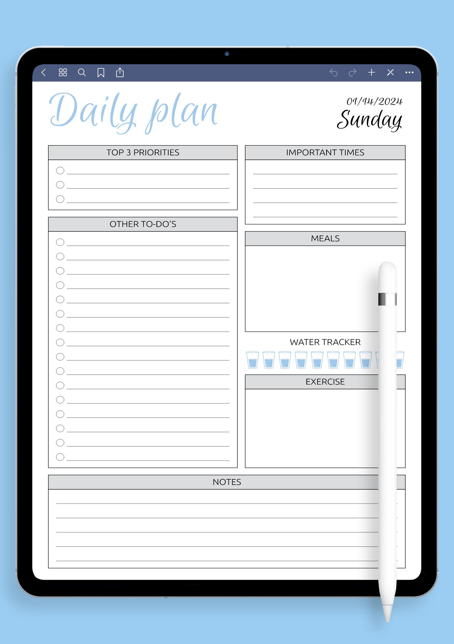 Download Printable Dated Daily Planner with To Do List PDF
