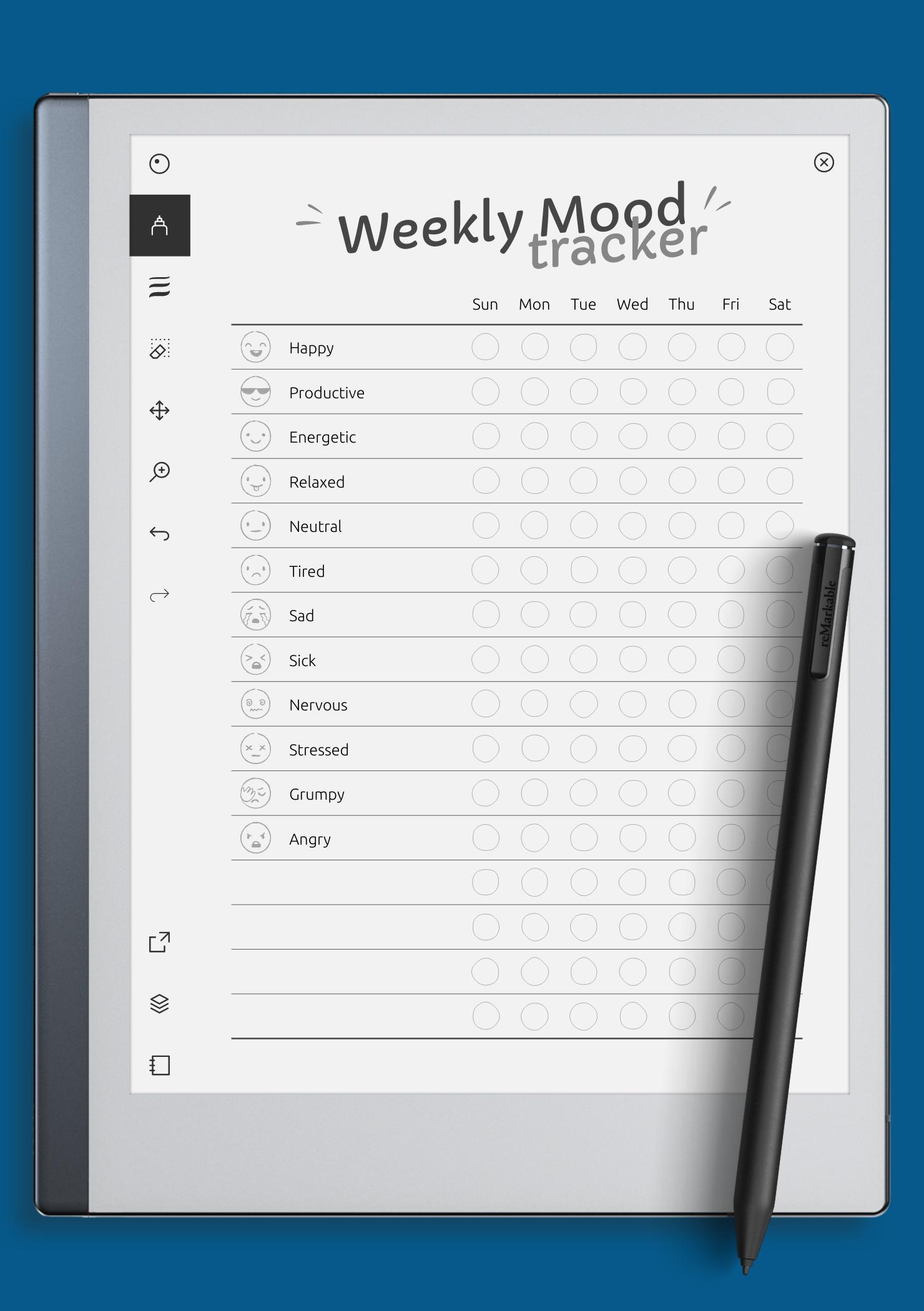 Download Printable Funny Weekly Mood Tracker PDF