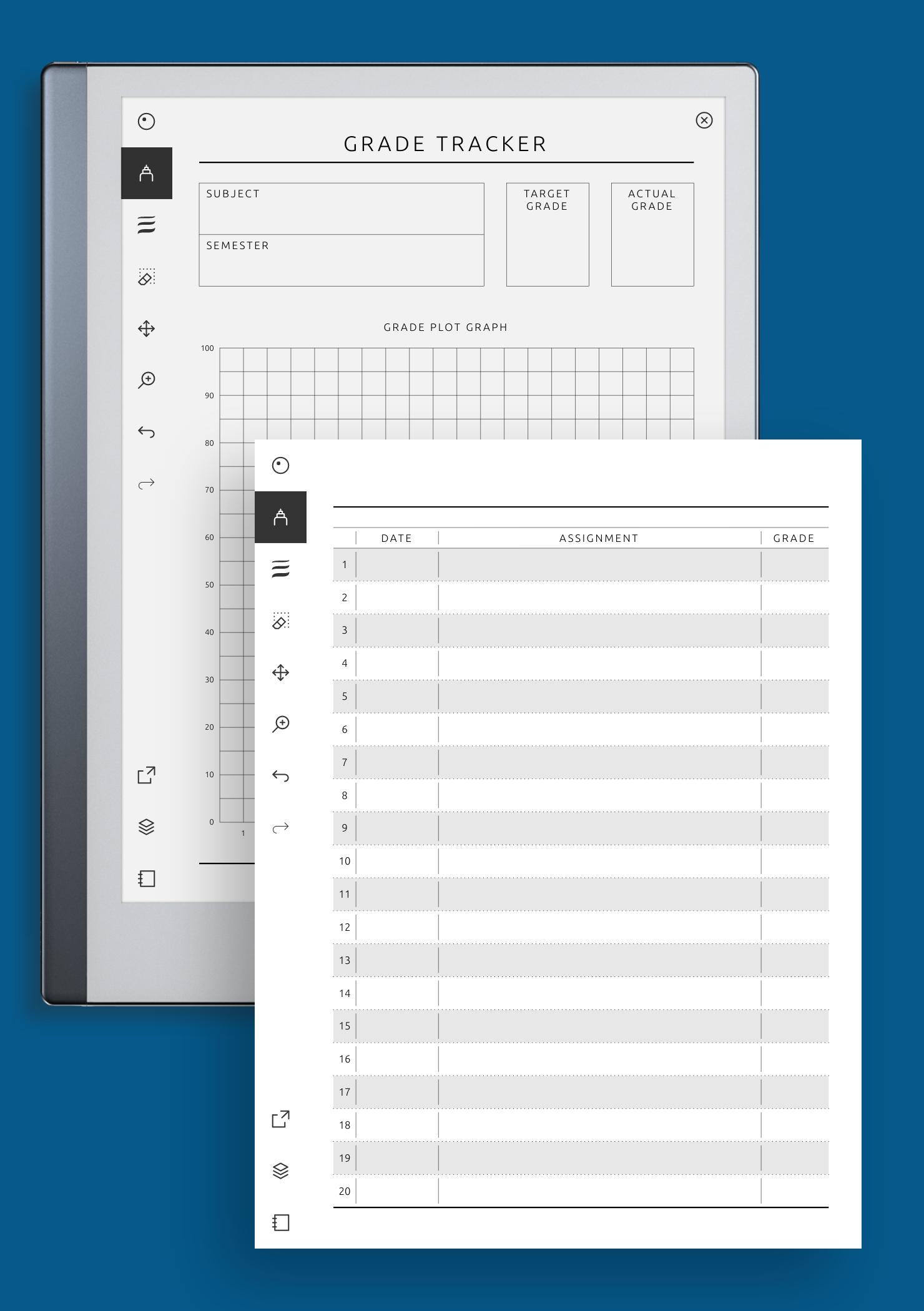 Download Printable Grade Tracker Template PDF