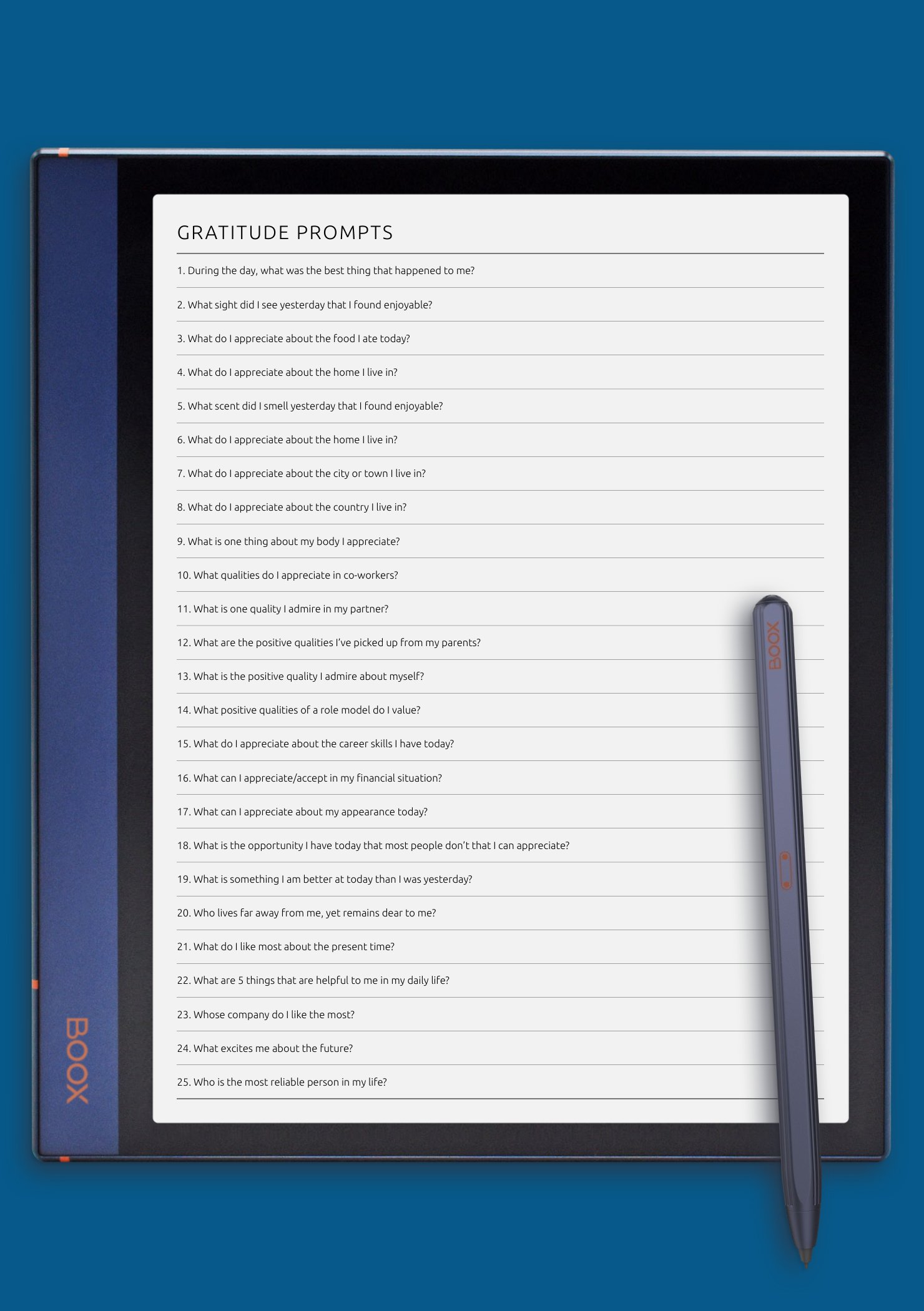 Download Printable Gratitude Journal Prompts PDF
